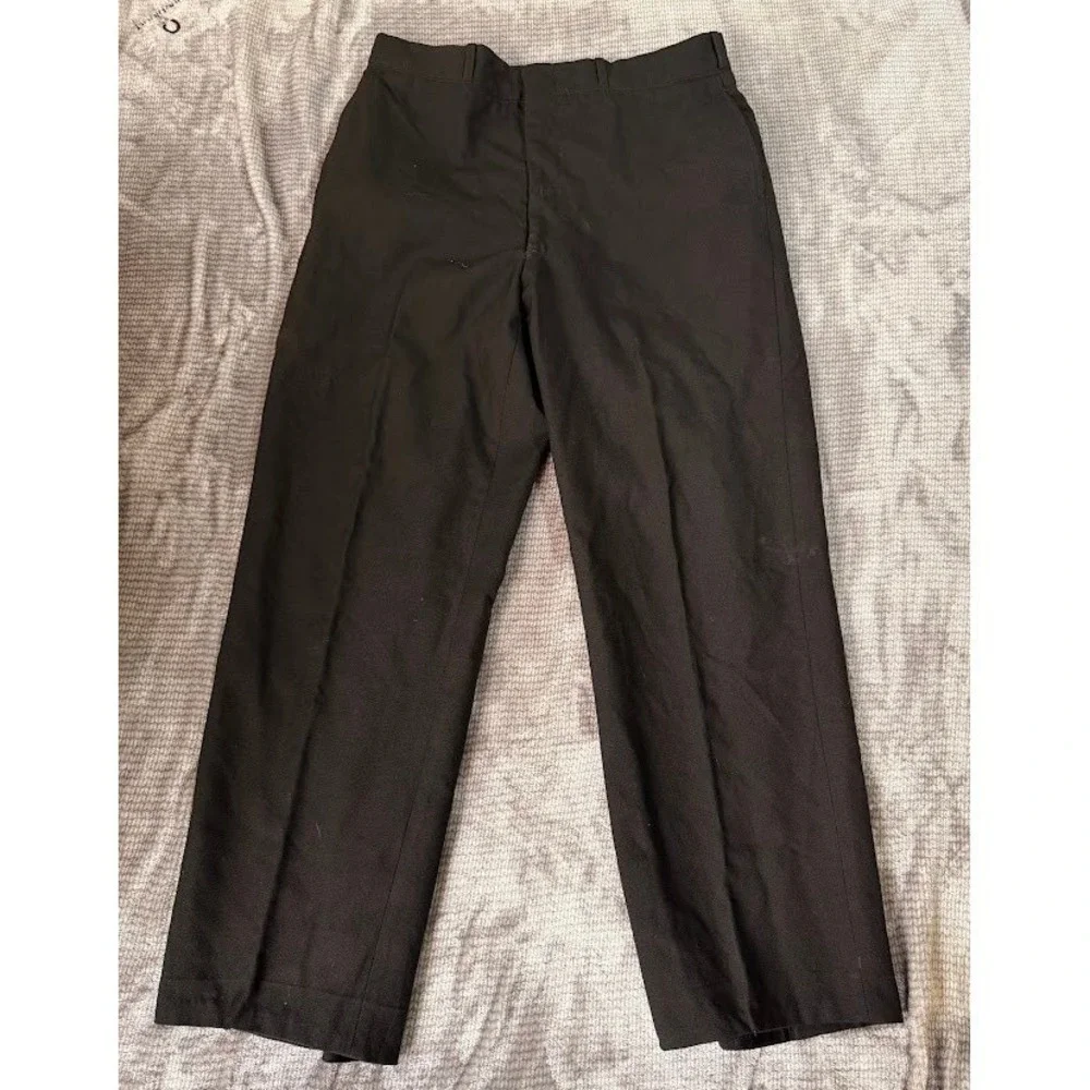 Vintage‎ Tennessee Overall Co. Mens Black Straight Leg Wool Pants 32X28